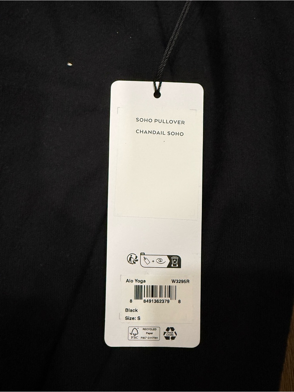 NWT ALO Yoga Black Crewneck Sweater - Picture 2 of 5